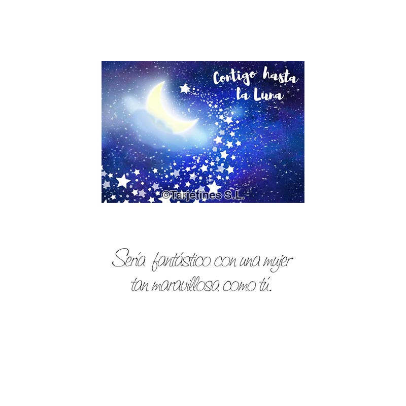 Tarjetín Contigo Hasta La Luna
