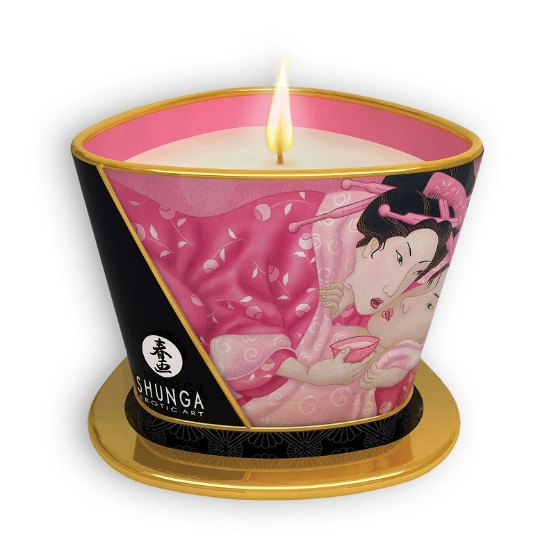 Vela de Masaje Aphrodisia Pétalos de Rosa Shunga 170 ml