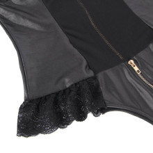 Body Cremallera Y Encaje Wetlook