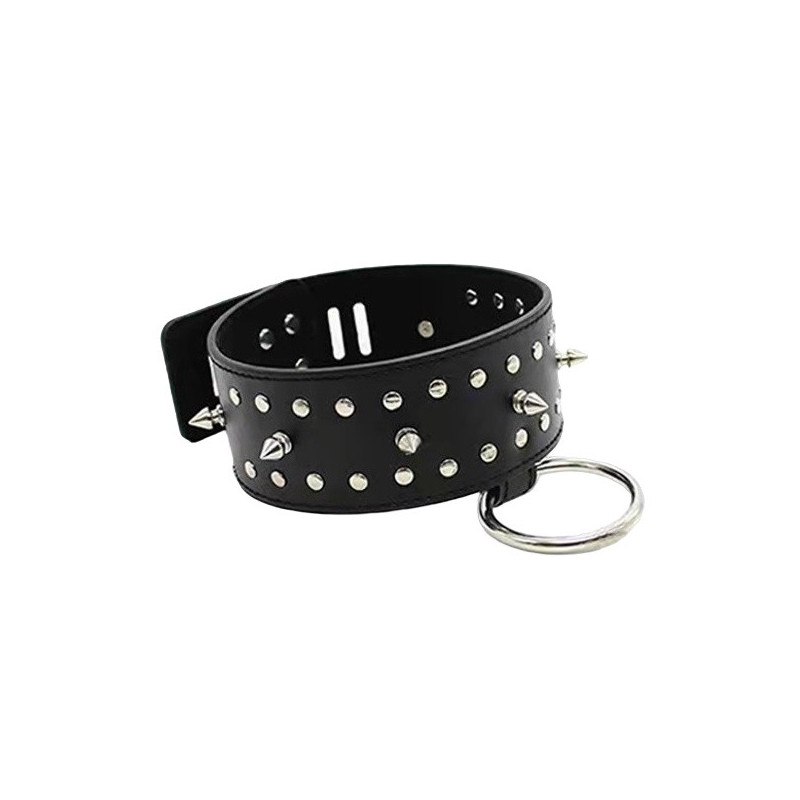 Collar Con Candado Anilla Grande Y Pinchos 85008