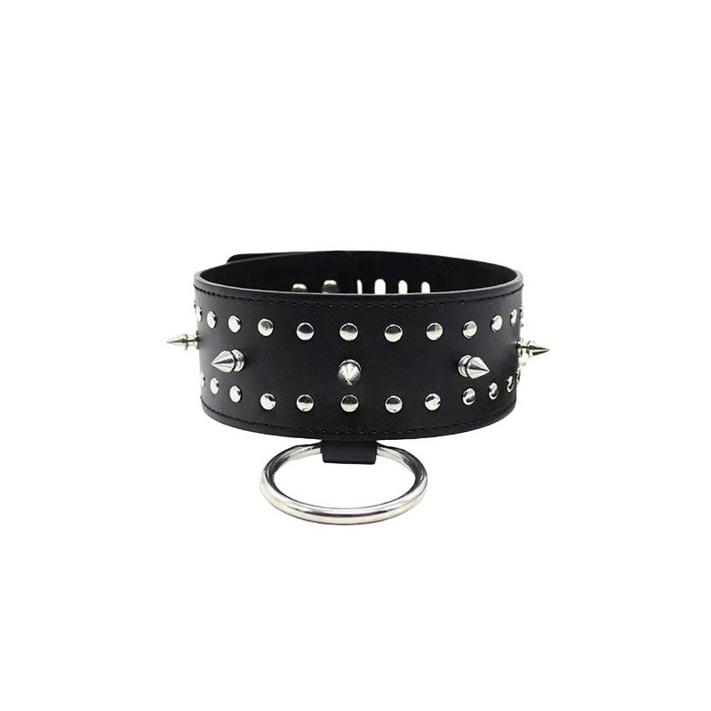 Collar Con Candado Anilla Grande Y Pinchos 85008