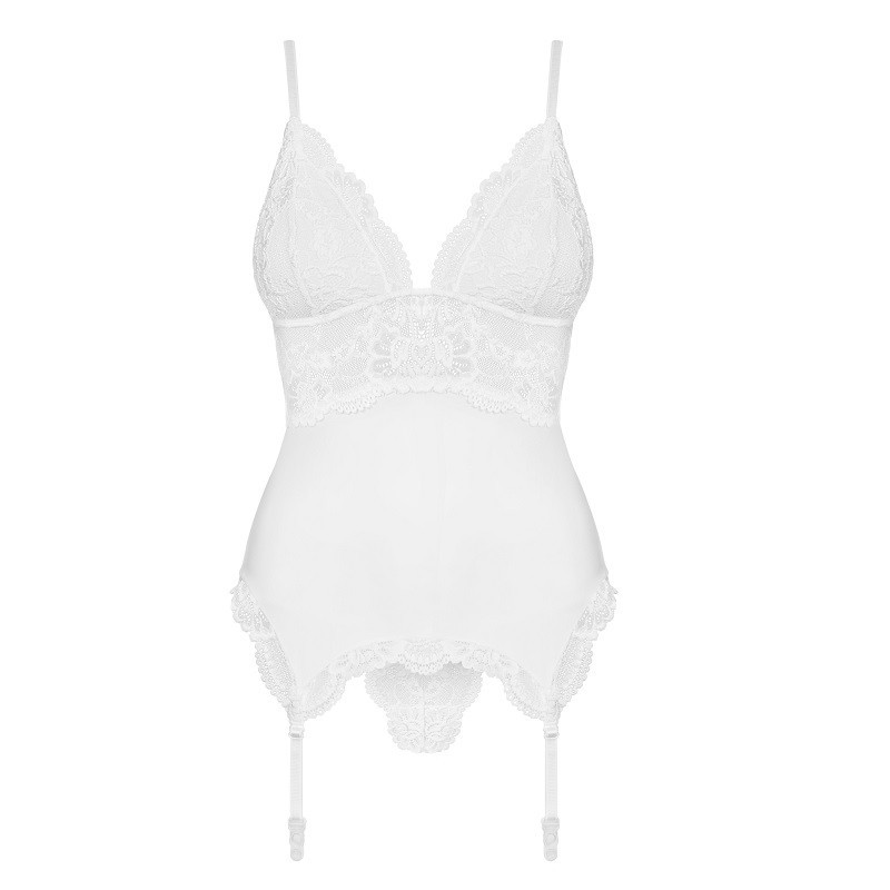 Corset y Tanga De Obsessive Blanco 810