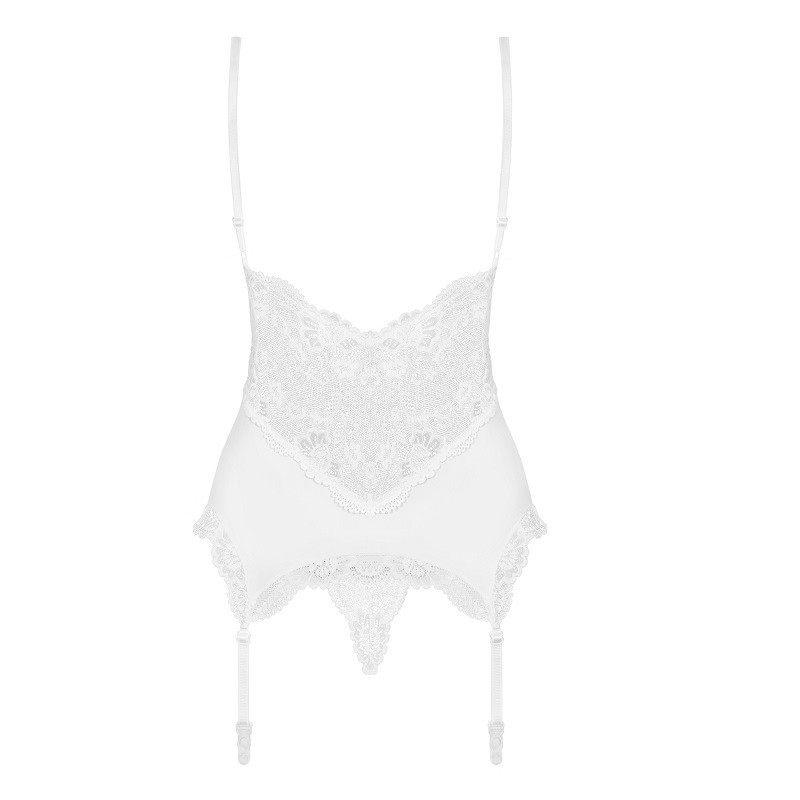 Corset y Tanga De Obsessive Blanco 810