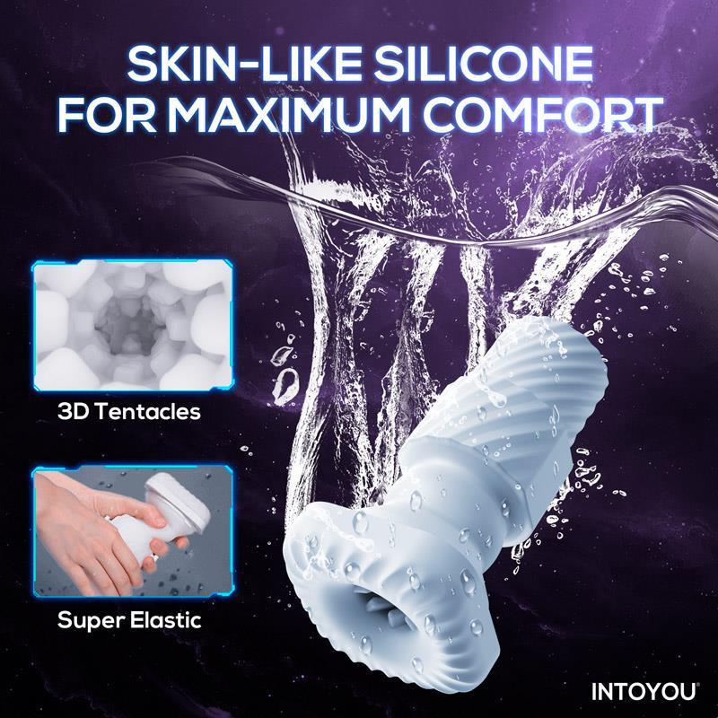 Masturbador Masculino Recargable con Vibración, impulsión y Calor Con Soporte para Móvil Elon Intoyou