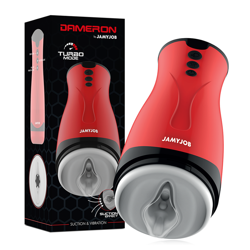 Masturbador Masculino Recargable Jamyjob Dameron Vibrador Y Succionador