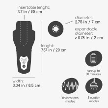 Masturbador Masculino Recargable Vibrador y Succionador Quasar Crushious