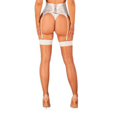 Medias Obsessive Beige Liga Blanca S814