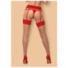 Medias Obsessive Beige Lisas Encaje Rojo 838