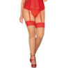 Medias Obsessive Beige Lisas Encaje Rojo Blossmina
