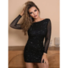 Vestido Brillos Manga Larga